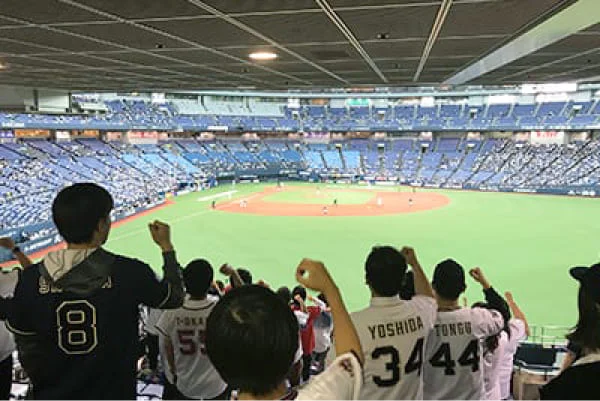 オリックス公式の席種ガイドに掲載された外野スタンドで応援する観客